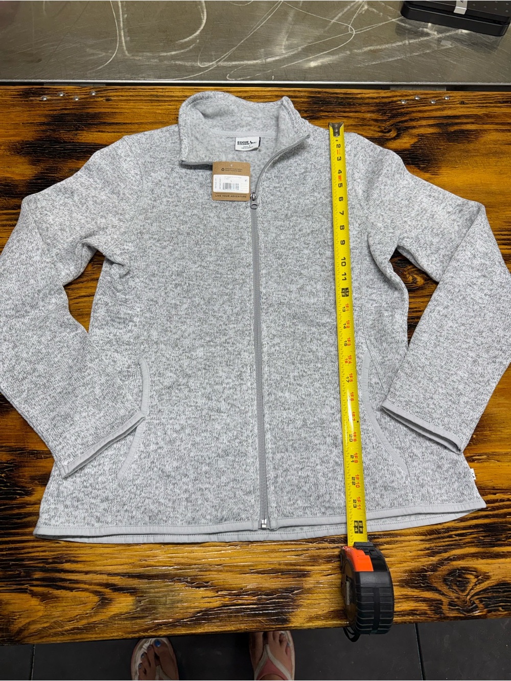 Eddie Bauer Heather Gray Full-Zip Women's Jacket